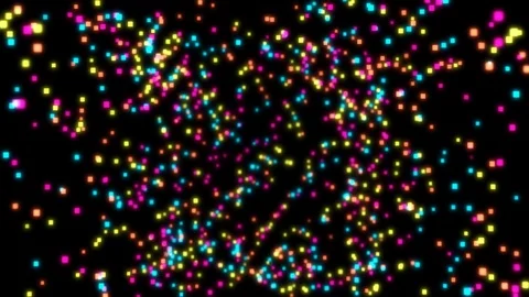 Colorful Particle Explosion with Alpha Stock-Footage 75611417