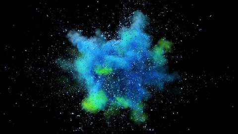 Colorful Particle Explosion on Black Background 4k Stock Footage 346007693
