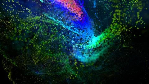 Colorful particle explosion Stock Illustration