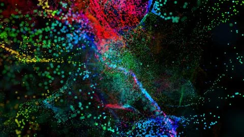 Colorful particle explosion Illustrazione stock