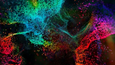 Colorful particle explosion Stock Illustration