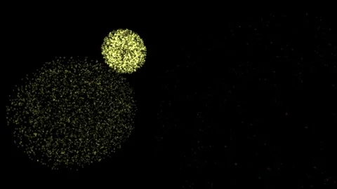 Colorful Particle Fireworks Exploding Against a Solid Black Background 動画素材 327845870
