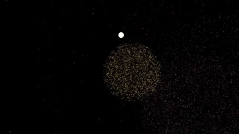 Colorful Particle Fireworks Exploding Against a Dark Night Sky Background Vídeos de archivo 347924271