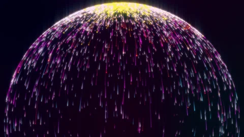 Colorful Particle Sphere Loop Stock Footage 161409419