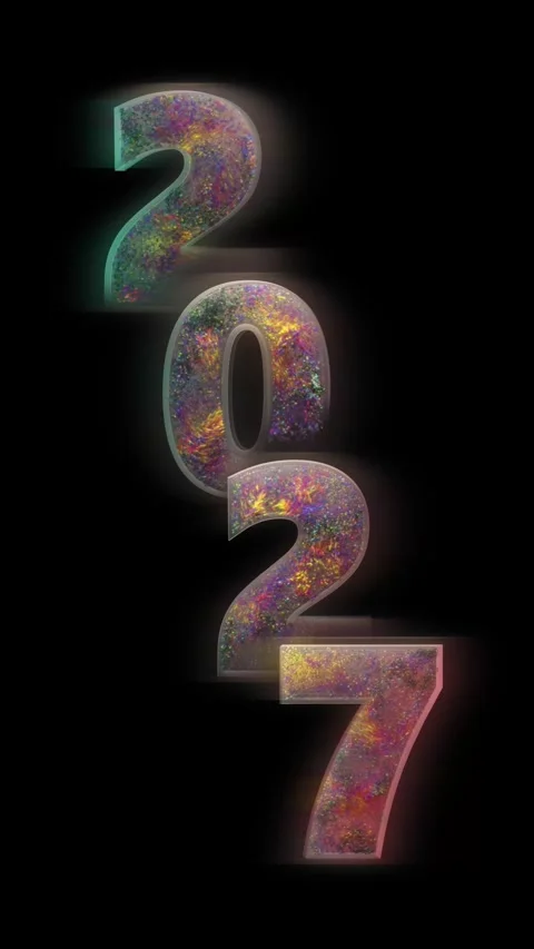 Colorful particles are generated inside transparent ‘2027 SNS Stock Footage 321796054