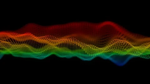 Colorful Particles Atomic Waves Abstract Seamless Loop Animation in 4K Stock-Footage 96760075