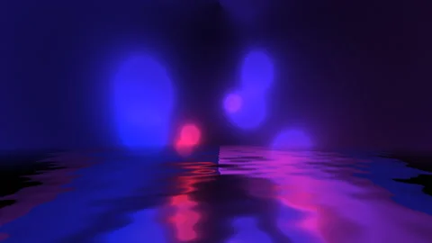 Colorful particles background reflected in water Stock Footage 166709308