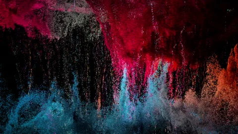 Colorful particles collision Stock Footage 146003636