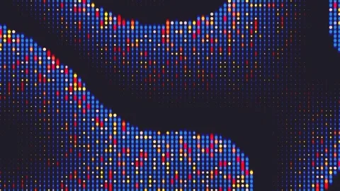 Colorful particles create a mesmerizing wave pattern, ideal for technology or Stock Footage 312802394