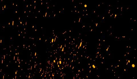 Colorful particles effect dust debris isolated on black background, motion po Stock Illustration