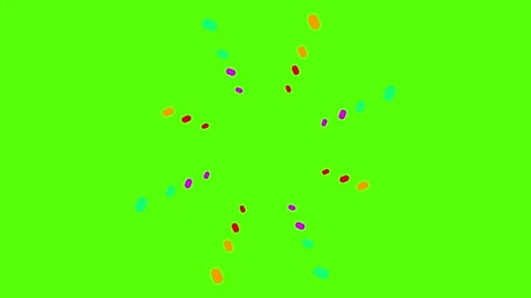 Colorful particles exploding on bright green background Stock Footage 330287314