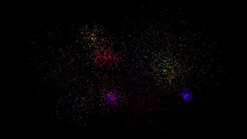 Colorful particles exploding in a dark space, creating a cosmic and futuristic Stock Footage 276477403