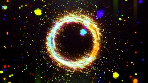 Colorful particles form a ring. Stock Footage 324822032