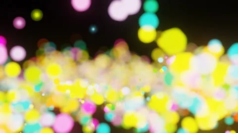 Colorful particles moving up and down on black background. 3d render repeating a Stock Footage 284934663