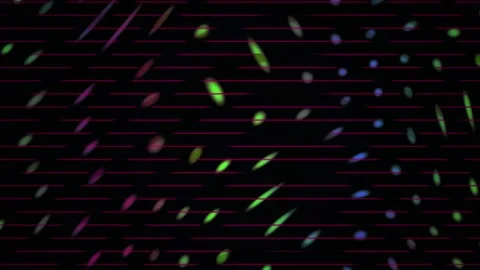 Colorful Particles Moving Fast on a Dark Lined Background for Tech Visuals Stock Footage 343693379