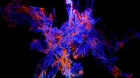 Colorful Particles with Shockwave Effect in the Dark Stock Footage 302989221