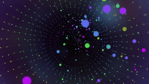 Colorful Particles Spinning Outward from Abstract Centrifuge Animation Stock Footage 340263456
