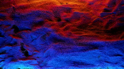 Colorful particles transition effect in slow motion with alpha matte Stock Footage 173432605