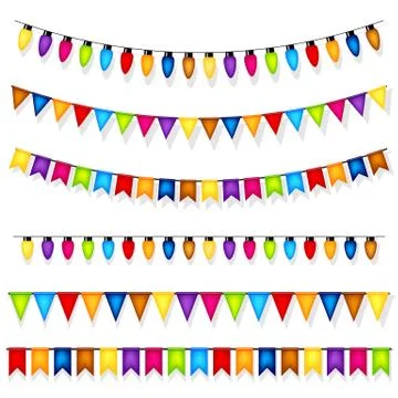 Colorful party decorations vector Illustrazione stock