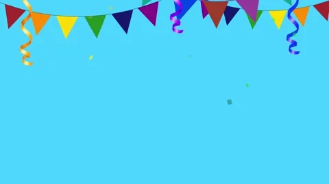 Colorful Party Elements With Confetti Going in and Out of Frame Stock Footage 64353088