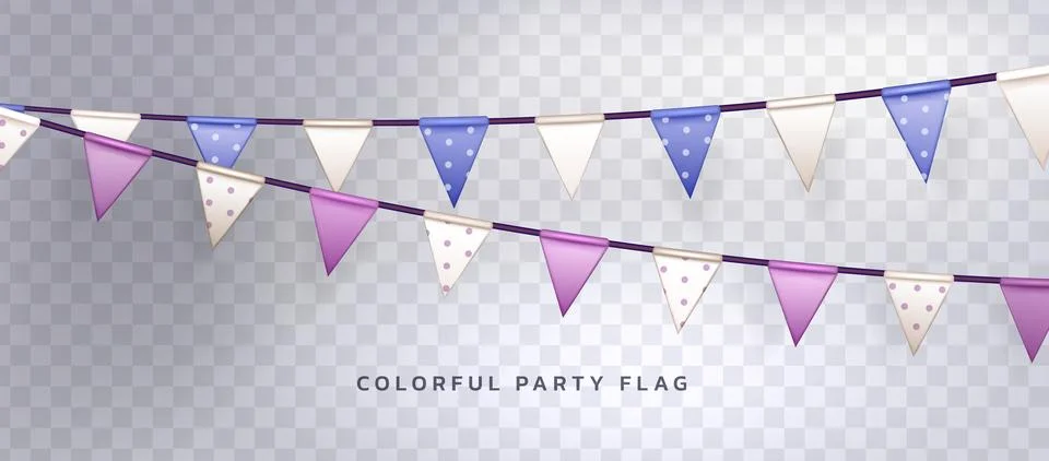 Colorful party flag bunting - triangular pennants Illustrazione stock