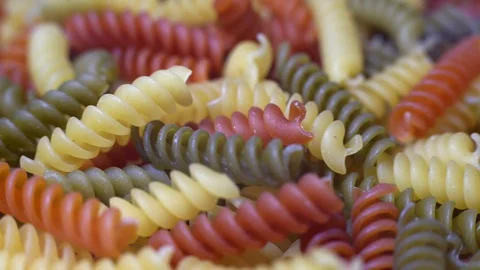 Colorful Pasta Rotating Stock Footage 102491031