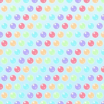 Colorful Pastel Bubble Pattern Seamless Background with Soft Gradient Spher.. Stock Illustration