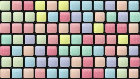 Colorful Pastel Cubes Pattern Background with Subtle Geometric Designs Stock Footage 346660885