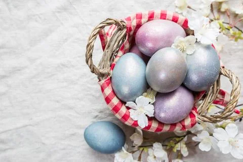 Colorful pastel easter eggs Stock Photos