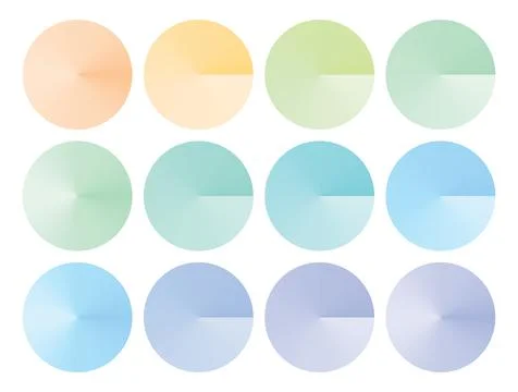 Colorful Pastel Gradient Circle Set Vector Illustration Stock Illustration