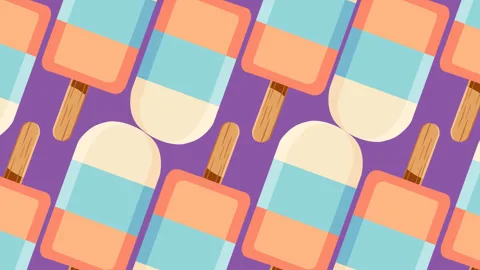 Colorful Pastel Popsicle Seamless Pattern Background for Summer Dessert Foot Video stock 337930447