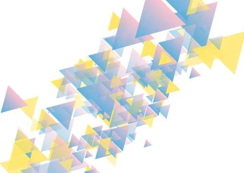 Colorful pastel triangles geometric tech abstract background Stock Illustration