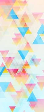 Colorful pastel triangles geometric tech abstract background Stock-Illustration