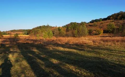 A colorful patch of rolling hills Stock Photos