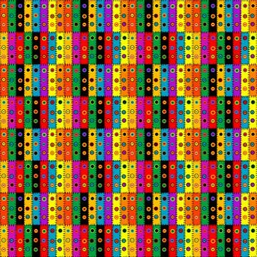 Colorful patchwork background with buttons Illustrazione stock