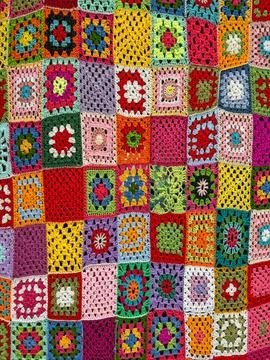Colorful patchwork background from the textile Stock Photos