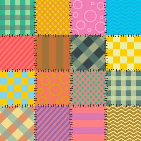 Colorful Patchwork Pattern Texture Vector 스톡 일러스트