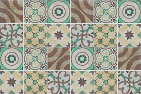 Colorful patchwork pattern tile background - tiled design Stock Photos