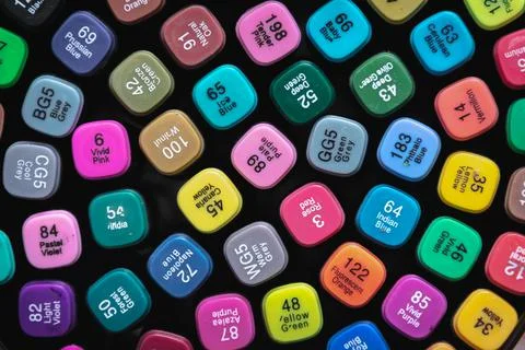 Colorful pattern and texture from the composition of alcohol artist marker fo Stock Photos