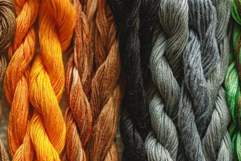 Colorful pattern background from embroidery thread Colorful background fro... Foto stock