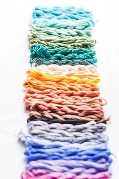 Colorful pattern background from embroidery thread Foto stock