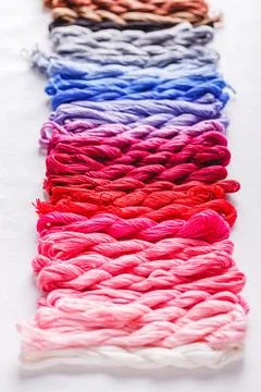 Colorful pattern background from embroidery thread 写真素材