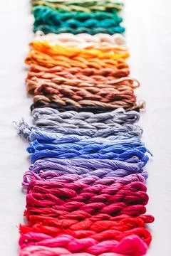 Colorful pattern background from embroidery thread Foto stock