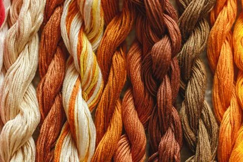 Colorful pattern background from embroidery thread Stock Photos