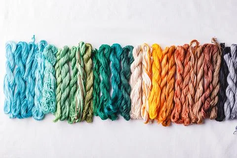 Colorful pattern background from embroidery thread Foto stock