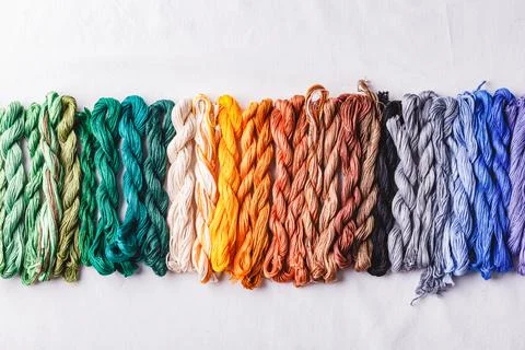 Colorful pattern background from embroidery thread 写真素材