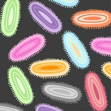A colorful pattern of bacteria on a black background. Abstract colorfull backgro Stockillustratie