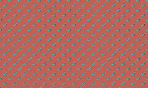Colorful pattern of blue and green leaves on red background Stock Illustration