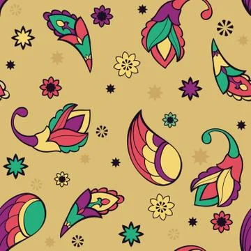 Colorful pattern with cartoon elements. Stock Illustration