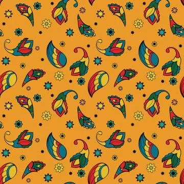 Colorful pattern with cartoon elements. Stock Illustration